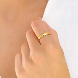 vedenkestävät sormus kullattu teräs - OCEANA