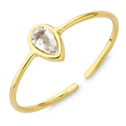 vedenkestävät zirkoni sormus kullattu teräs - OCEANA