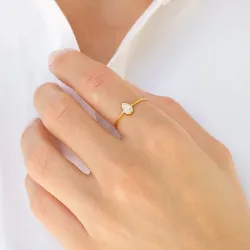 vedenkestävät zirkoni sormus kullattu teräs - OCEANA