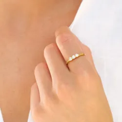 vedenkestävät zirkoni sormus kullattu teräs - OCEANA