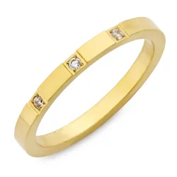 vedenkestävät zirkoni sormus kullattu teräs - OCEANA