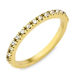 vedenkestävät zirkoni sormus kullattu teräs - OCEANA