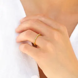 vedenkestävät zirkoni sormus kullattu teräs - OCEANA