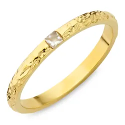 vedenkestävät zirkoni sormus kullattu teräs - OCEANA