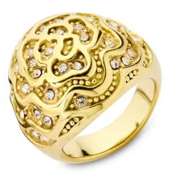 vedenkestävät zirkoni sormus kullattu teräs - OCEANA