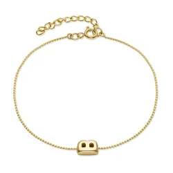 vedenkestävät b-kirjain rannekoru kullattu teräs - OCEANA