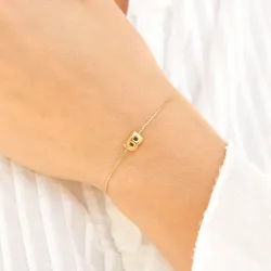 vedenkestävät b-kirjain rannekoru kullattu teräs - OCEANA