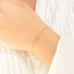 vedenkestävät i-kirjain rannekoru kullattu teräs - OCEANA