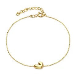 vedenkestävät j-kirjain rannekoru kullattu teräs - OCEANA