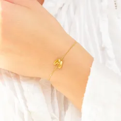 vedenkestävät m-kirjain rannekoru kullattu teräs - OCEANA