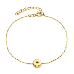 vedenkestävät o-kirjain rannekoru kullattu teräs - OCEANA