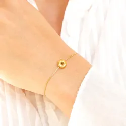 vedenkestävät o-kirjain rannekoru kullattu teräs - OCEANA