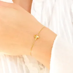 vedenkestävät t-kirjain rannekoru kullattu teräs - OCEANA