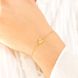 vedenkestävät v-kirjain rannekoru kullattu teräs - OCEANA