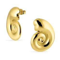 vedenkestävät simpukka korvarenkaat  kullattu teräs - OCEANA