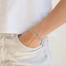 vedenkestävät zirkoni rannekoru kullattu teräs - OCEANA