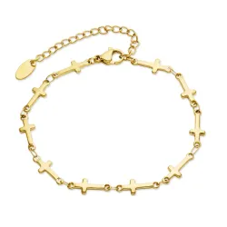 vedenkestävät risti rannekoru kullattu teräs - OCEANA