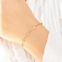 vedenkestävät risti rannekoru kullattu teräs - OCEANA