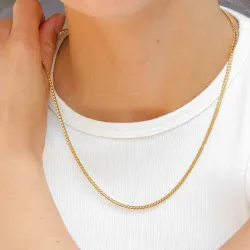 vedenkestävät kaulaketju kullattu teräs - OCEANA