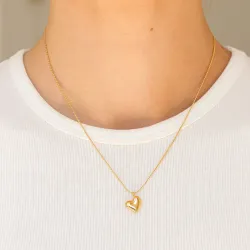 vedenkestävät sydän kaulaketju kullattu teräs - OCEANA