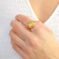 vedenkestävät sormus kullattu teräs - OCEANA