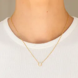 vedenkestävät zirkoni kaulaketju, jossa on riipus kullattu teräs - OCEANA