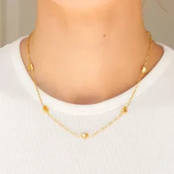 vedenkestävät sydän kaulaketju kullattu teräs - OCEANA