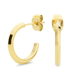 17 mm vedenkestävät rengaskorvakorut  kullattu teräs - OCEANA