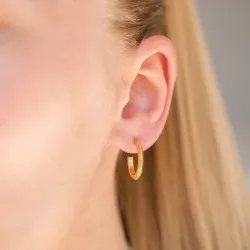 17 mm vedenkestävät rengaskorvakorut  kullattu teräs - OCEANA