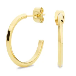 23 mm vedenkestävät rengaskorvakorut  kullattu teräs - OCEANA