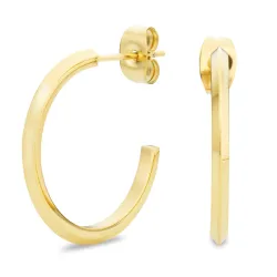 23 mm vedenkestävät rengaskorvakorut  kullattu teräs - OCEANA