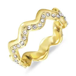 vedenkestävät zirkoni sormus kullattu teräs - OCEANA