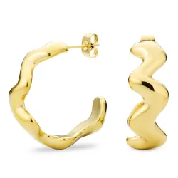 vedenkestävät rengaskorvakorut  kullattu teräs - OCEANA