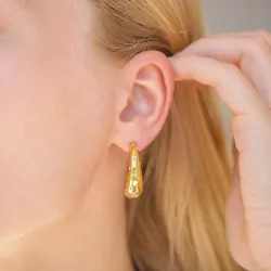 vedenkestävät zirkoni rengaskorvakorut  kullattu teräs - OCEANA