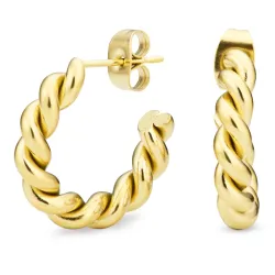 21 mm vedenkestävät rengaskorvakorut  kullattu teräs - OCEANA