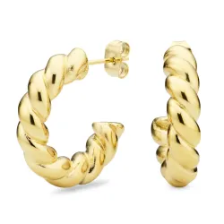 25 mm vedenkestävät rengaskorvakorut  kullattu teräs - OCEANA