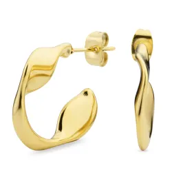 vedenkestävät rengaskorvakorut  kullattu teräs - OCEANA