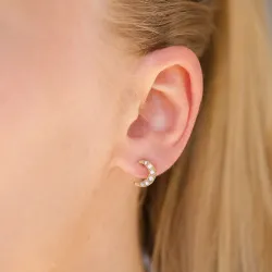 vedenkestävät kuu korvarenkaat  kullattu teräs - OCEANA
