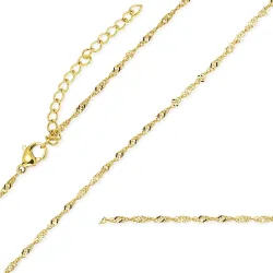 vedenkestävät kaulaketju kullattu teräs 45 cm x 2 mm  - OCEANA