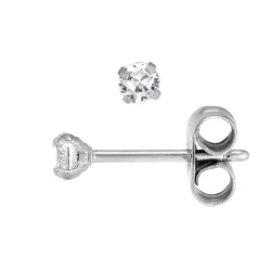 3 mm vedenkestävät zirkoni solitaire-nappikorvakorut  teräs - OCEANA