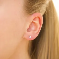 3 mm vedenkestävät zirkoni solitaire-nappikorvakorut  teräs - OCEANA