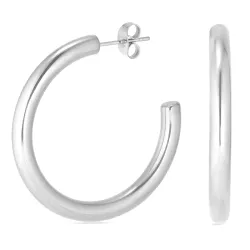 4 x 36 mm vedenkestävät rengaskorvakorut  teräs - OCEANA