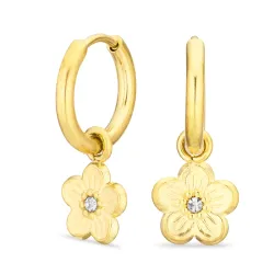 vedenkestävät kukka rengas  kullattu teräs - OCEANA