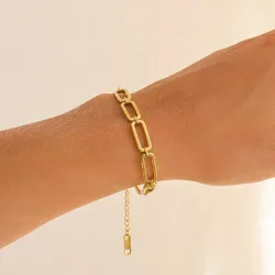 vedenkestävät rannekoru kullattu teräs 16 + 5 cm x 7,0 mm  - OCEANA