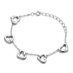 vedenkestävät sydän rannekoru teräs 16 + 4 cm x 11,0 mm  - OCEANA