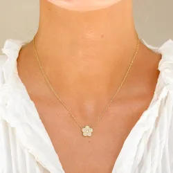 vedenkestävät kukka kaulaketju kullattu teräs - OCEANA