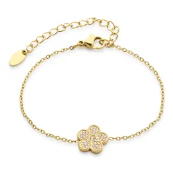 vedenkestävät kukka rannekoru kullattu teräs - OCEANA