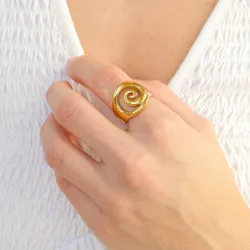 vedenkestävät sormus kullattu teräs - OCEANA