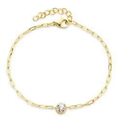 vedenkestävät zirkoni rannekoru kullattu teräs - OCEANA