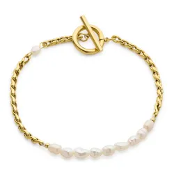 vedenkestävät rannekoru kullattu teräs 17 cm x 3,8 mm  - OCEANA